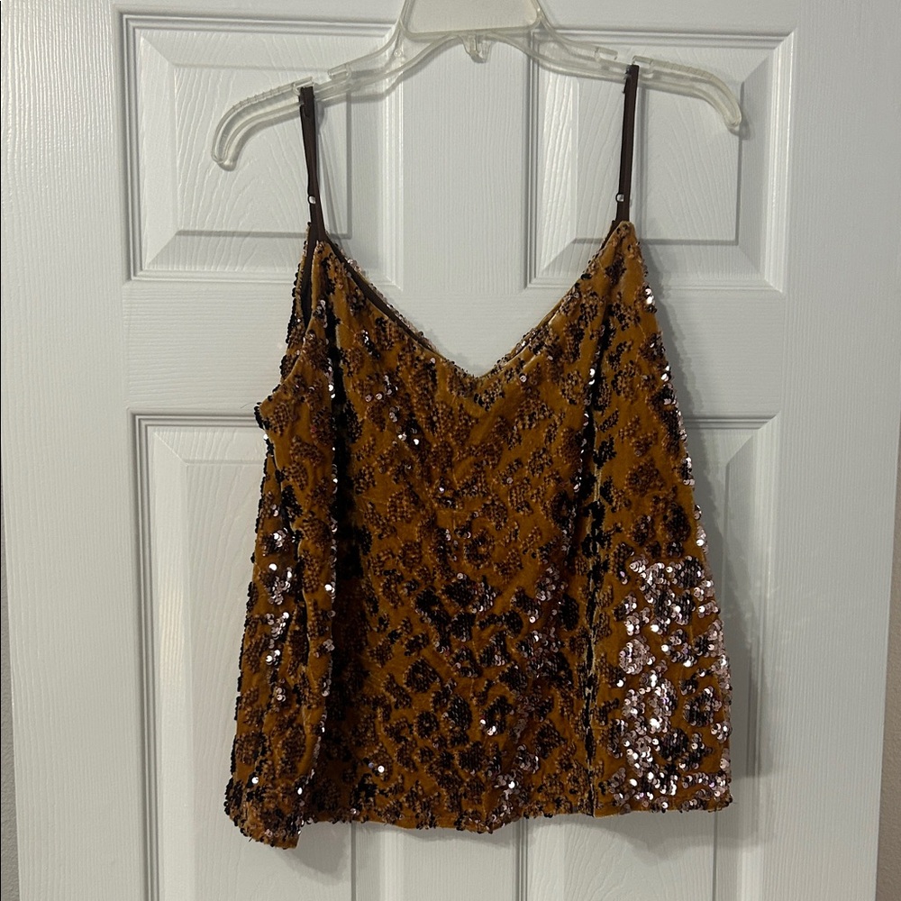 Anthropologie Bronze Sequin Camisole